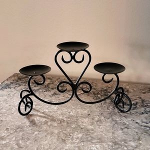 HEART SHAPE Iron Table top Candle Holder Black